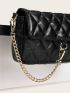 Mini Chain Decor Quilted Fanny Pack