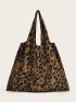 Leopard Corduroy Tote Bag