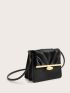 Mini Ruched Detail Flap Crossbody Bag