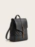 Metal Tassel Charm Flap Quilted Backpack