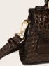 Mini Croc Embossed Satchel Bag