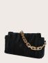 Chain Handle Ruched Bag