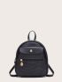 Croc Embossed Curved Top Backpack