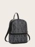 Letter Graphic Zip Front Backpack