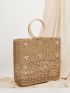 Shell Decor Straw Bag