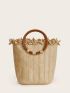 Straw Satchel Bag