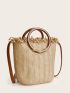 Straw Satchel Bag