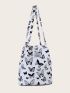 Allover Butterfly Graphic Shopper Bag