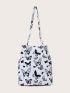 Allover Butterfly Graphic Shopper Bag