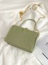 Mini Chain Decor Croc Embossed Satchel Bag