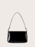 Mini Artificial Patent Leather Baguette Bag