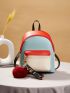 Mini Color Block Backpack With Bag Charm