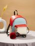 Mini Color Block Backpack With Bag Charm