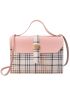 Mini Plaid Pattern Flap Satchel Bag