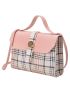 Mini Plaid Pattern Flap Satchel Bag