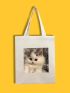 Cat Pattern Canvas Shopper Bag