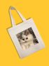 Cat Pattern Canvas Shopper Bag