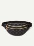 Geometric Graphic Double Zip Front Fanny Pack