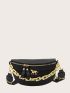 Croc Embossed Chain Decor Fanny Pack