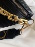 Croc Embossed Chain Decor Fanny Pack