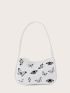 Butterfly Graphic Baguette Bag