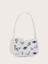 Butterfly Graphic Baguette Bag