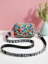 Mini Colorful Letter Graphic Strap Crossbody Bag