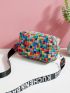 Mini Colorful Letter Graphic Strap Crossbody Bag