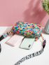 Mini Colorful Letter Graphic Strap Crossbody Bag