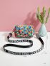 Mini Colorful Letter Graphic Strap Crossbody Bag