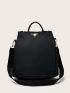 Metal Decor Minimalist Functional Backpack