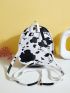 Mini Cow Pattern Pocket Front Backpack