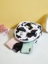 Mini Cow Pattern Pocket Front Backpack