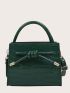 Croc Embossed Top Handle Satchel Bag