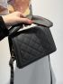 Knot Handle Quilted Satchel Bag