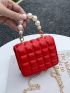 Mini Faux Pearl Handle Satchel Bag