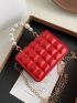 Mini Faux Pearl Handle Satchel Bag