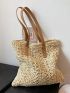 Minimalist Braided Detail Straw Bag