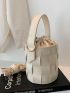 Mini Braided Design Drawstring Bucket Bag