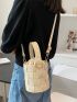 Mini Braided Design Drawstring Bucket Bag