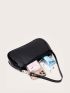 Artificial Patent Leather Baguette Bag