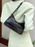 Croc Embossed Shoulder Bag