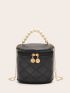 Mini Faux Pearl Handle Chain Bucket Bag