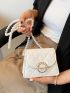 Mini Faux Pearl Decor Quilted Crossbody Bag