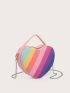 Mini Colorful Striped Pattern Chain Satchel Bag