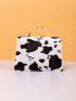 Mini Cow Pattern Flap Chain Satchel Bag