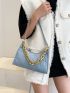 Minimalist Textured Chain Shoulder Bag