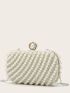 Mini Faux Pearl Decor Evening Bag