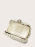 Mini Faux Pearl Decor Evening Bag