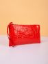 Croc Embossed Clutch Bag